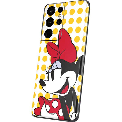 Disney Minnie Mouse Profile Yellow Dots Galaxy S21 Ultra 5G Skin